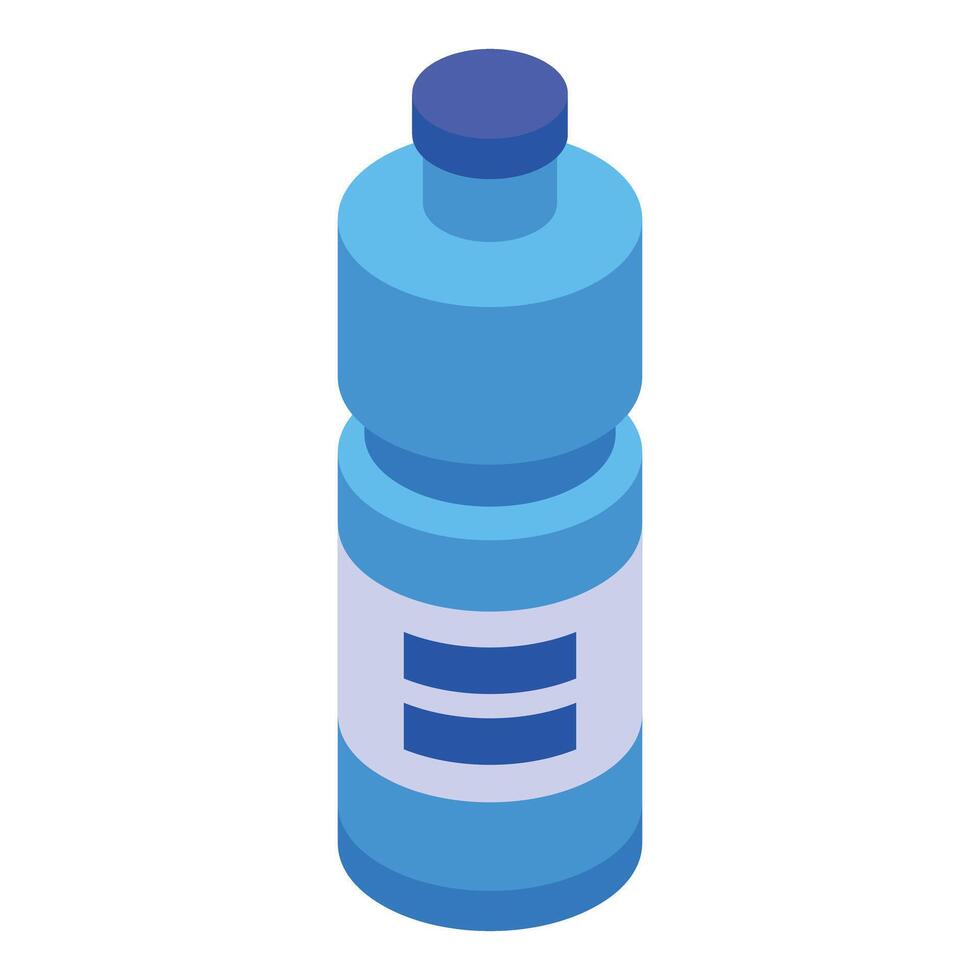 Blue water bottle isolated on white background isometric view vector