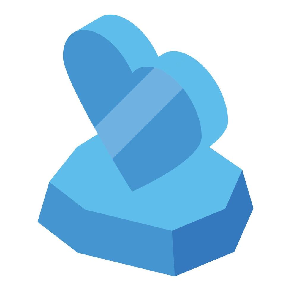 Blue heart breaking on a rock representing heartbreak vector