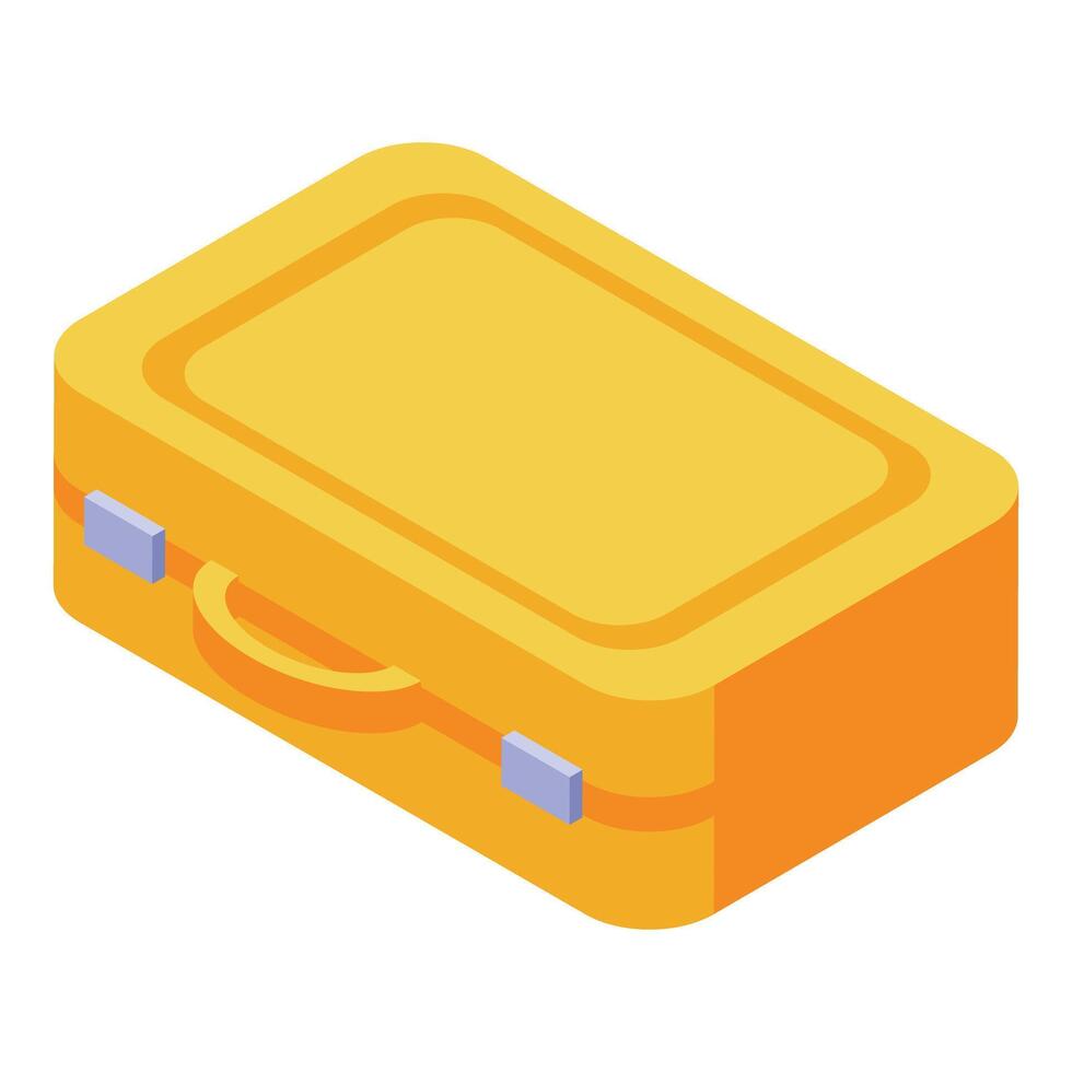 Yellow briefcase standing for business trip and work vector