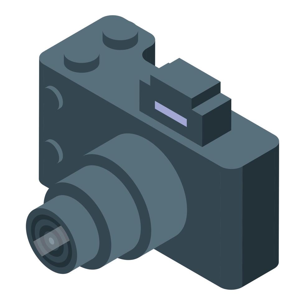 Professional camera capturing stunning moments in isometric view vector