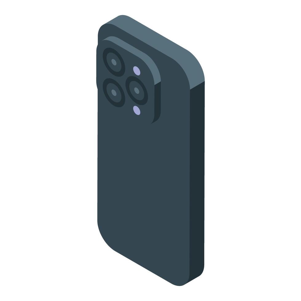 New smartphone gadget presenting four back cameras vector
