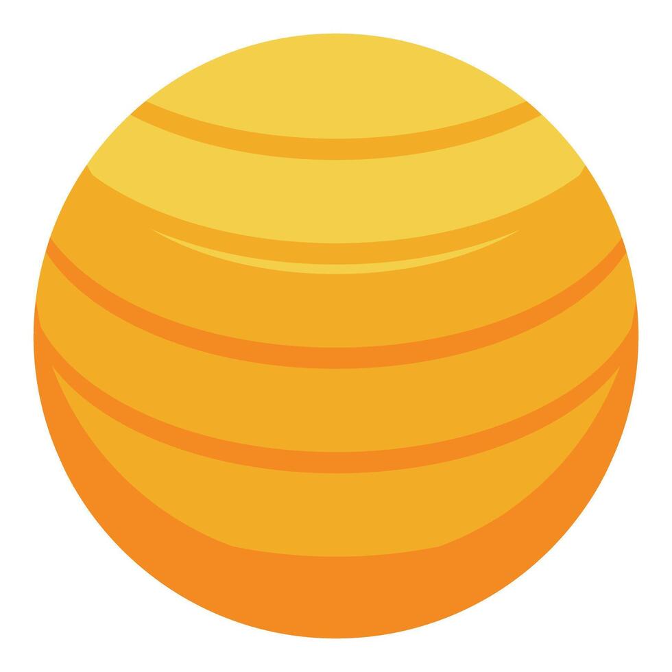 Yellow planet rotating in the solar system vector