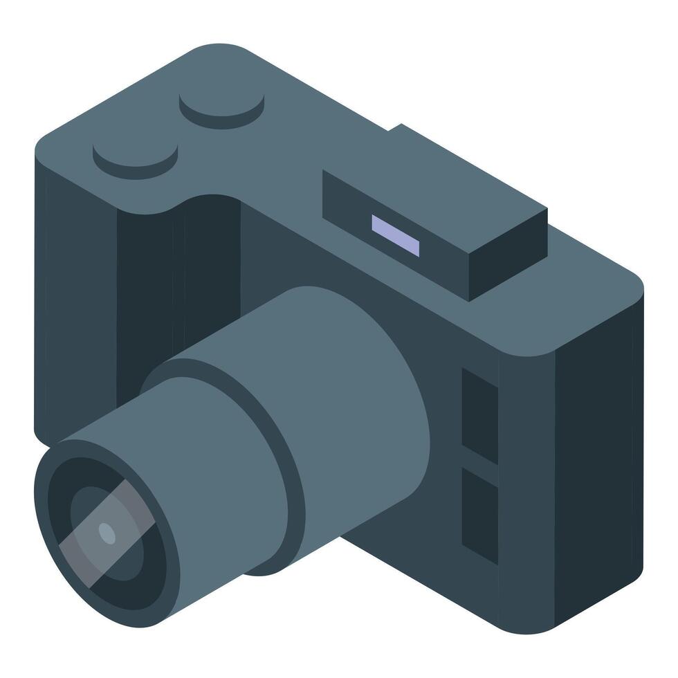 Professional digital camera is taking pictures vector