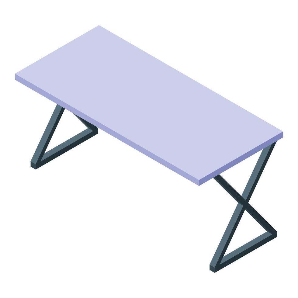 Modern office desk standing on white background vector
