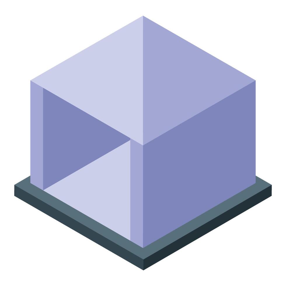 Empty showcase exhibiting nothing with open front door vector