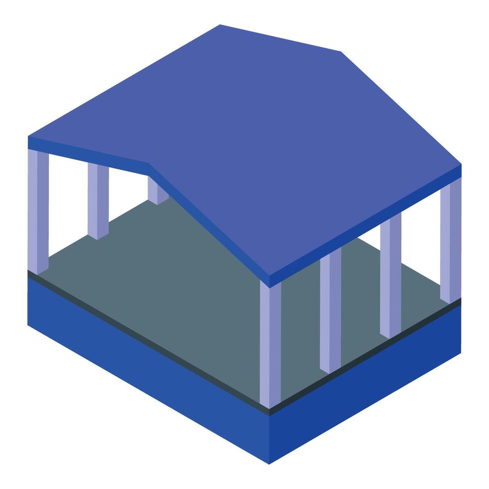 Warehouse building for storage goods isometric view vector