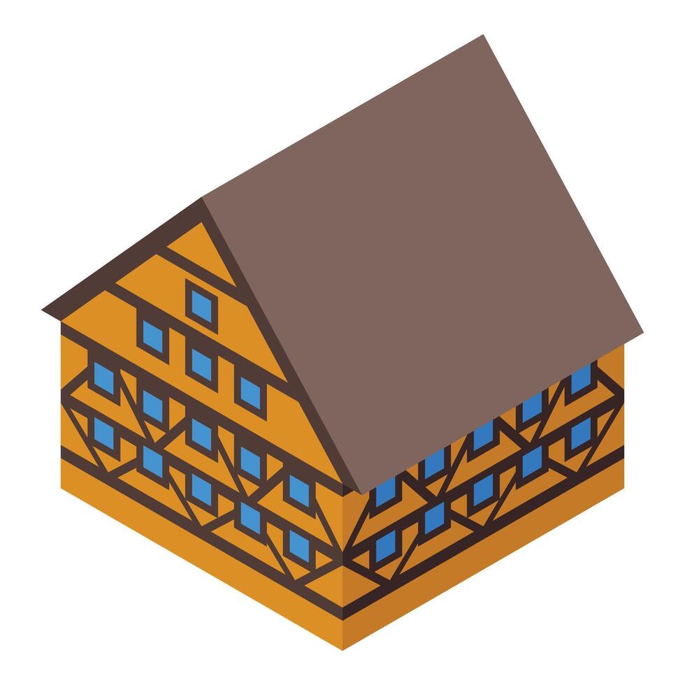 Traditional european half timbered house standing on corner lot vector