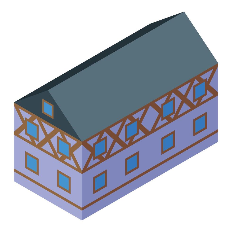 Traditional bavarian house with exposed wooden beams is showing typical architecture vector