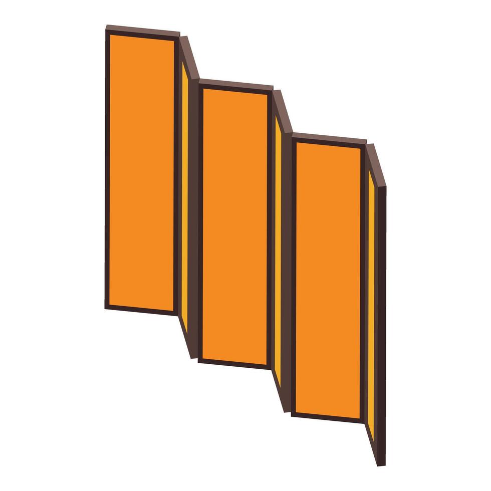 Orange room divider is standing on the floor vector