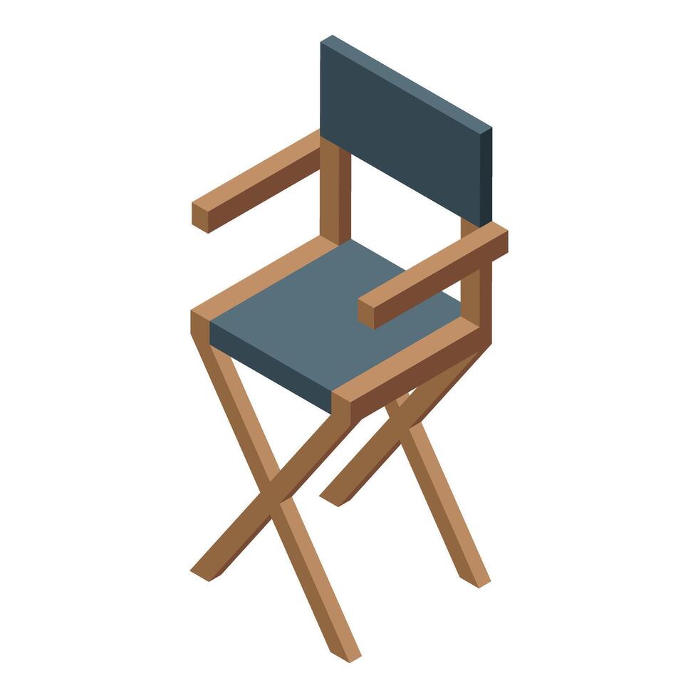 Classic tall director's chair standing on set for filming vector