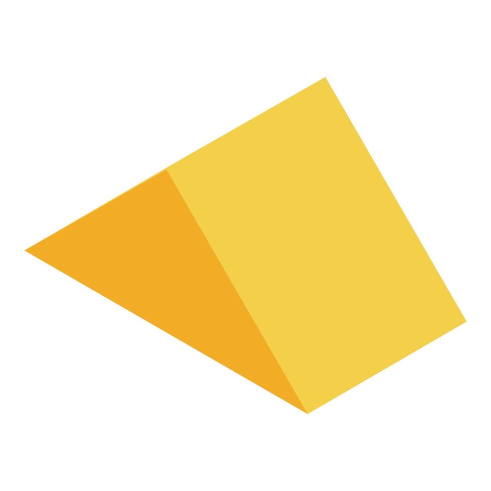 Piece of triangular yellow cheese with realistic texture vector