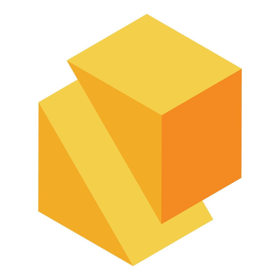 Yellow cube forming abstract geometric shape vector