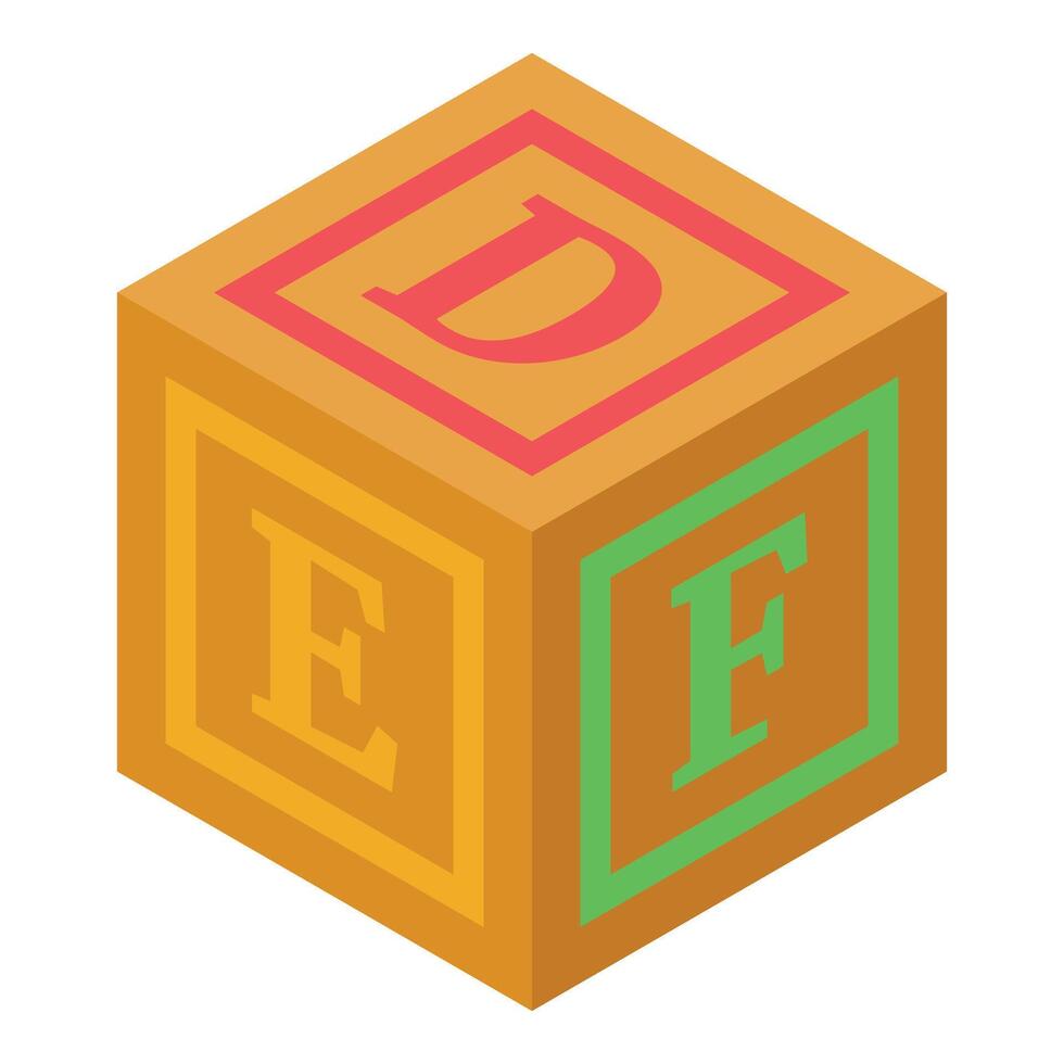 Wooden alphabet block showing the letter d on top vector