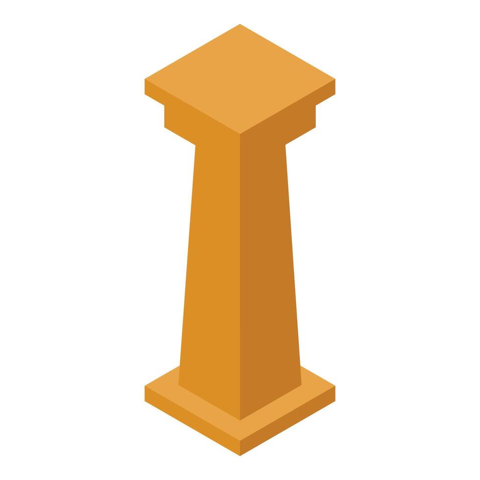 Golden column standing on white background vector