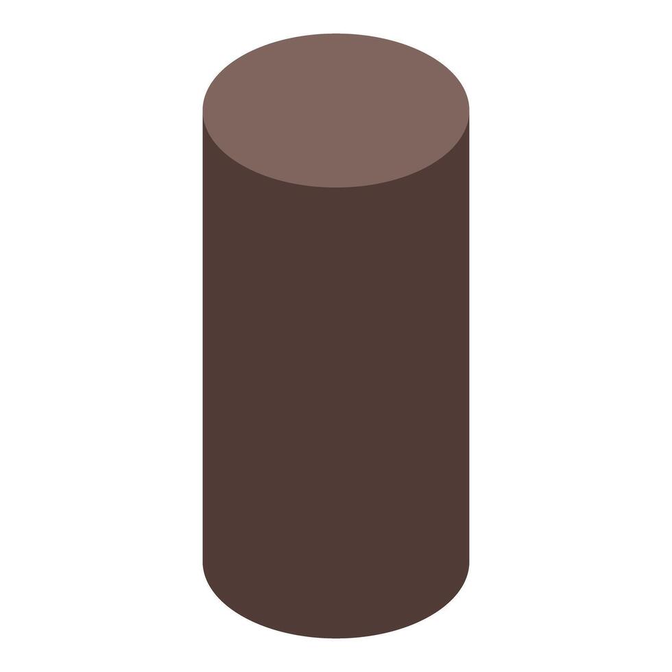 Brown cylinder standing on white background isometric view vector