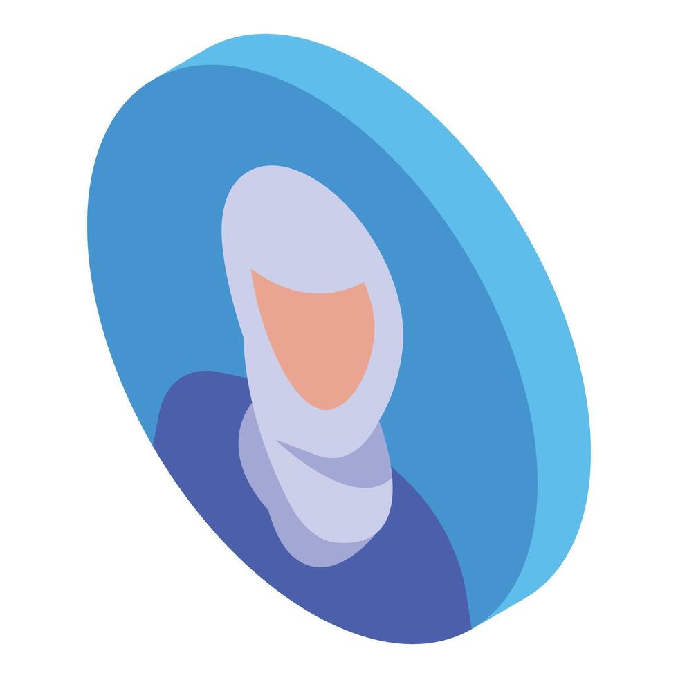Muslim woman wearing hijab posing for profile picture vector