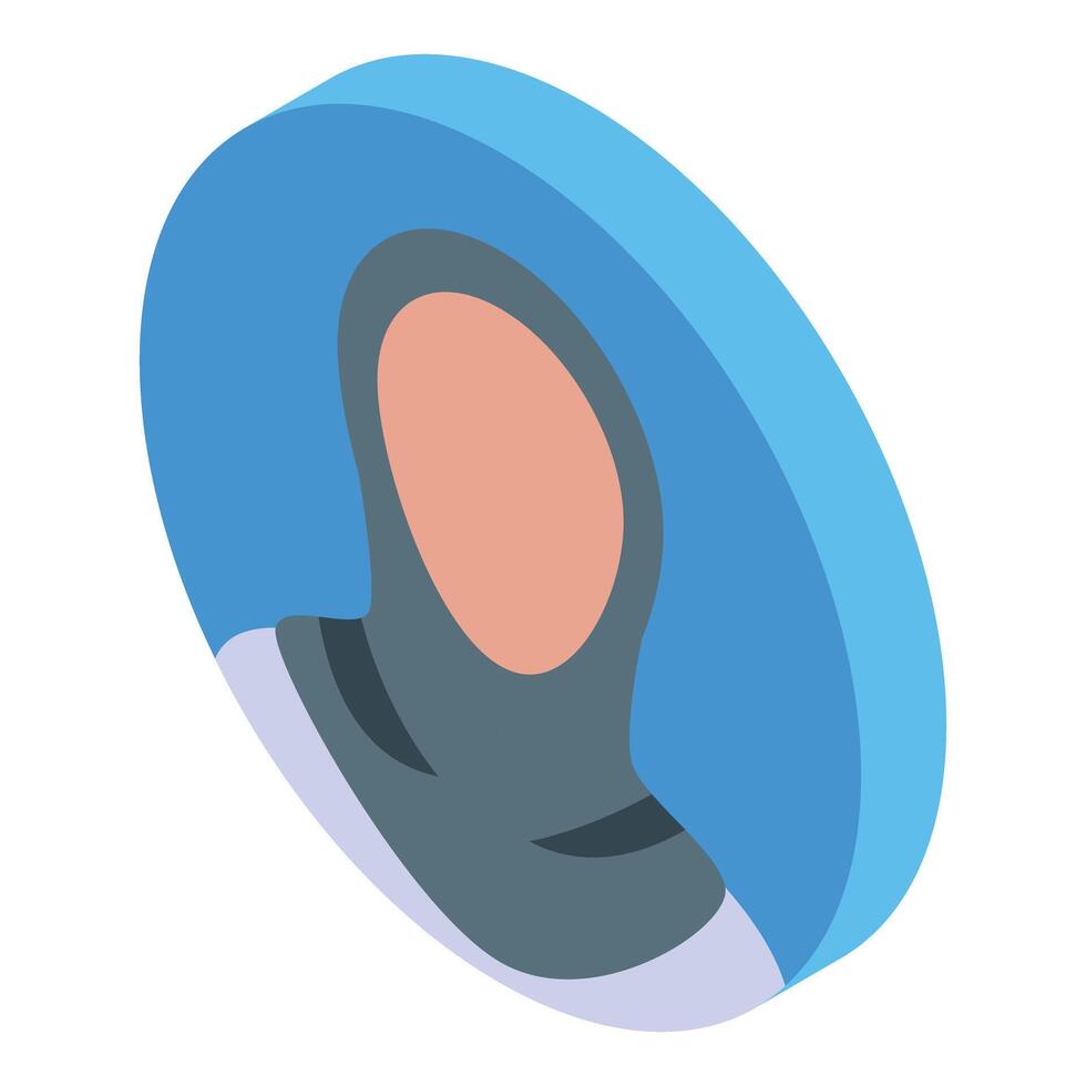 Isometric portrait of a muslim woman wearing hijab vector
