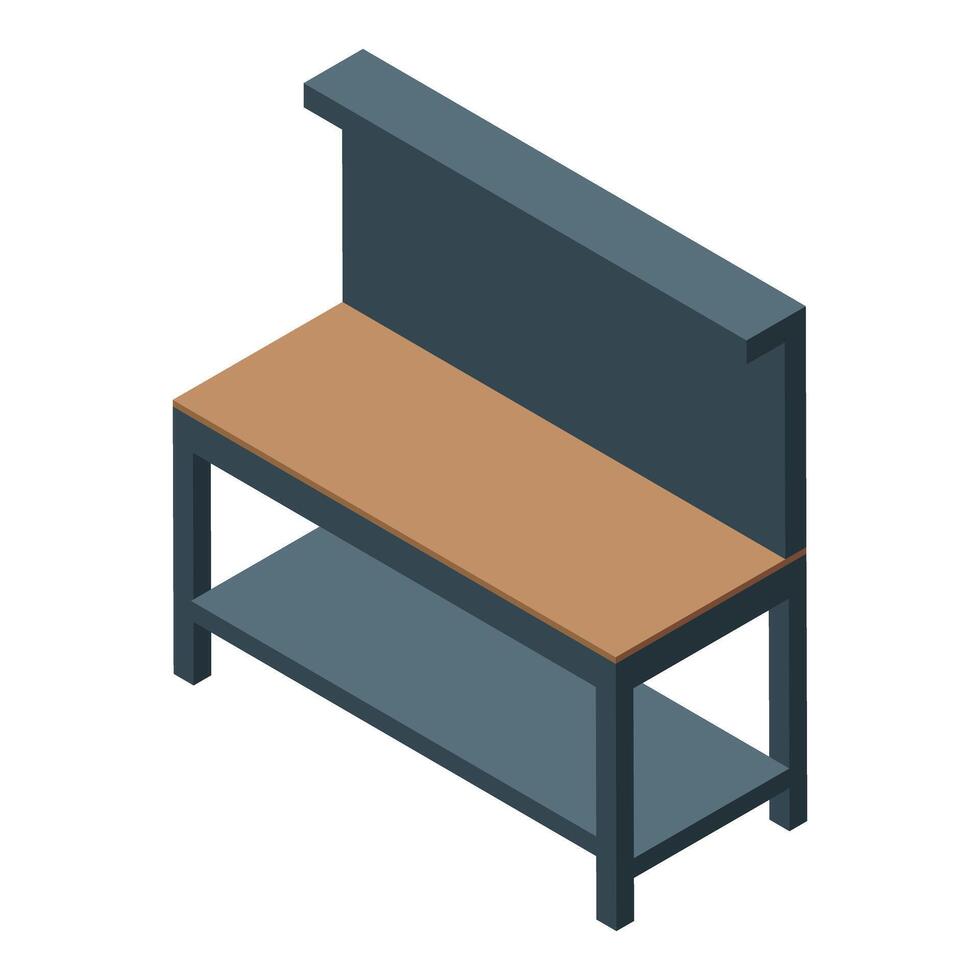 Workshop table presenting empty surface for diy projects vector