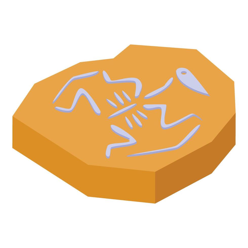 Ancient petroglyph carving showing animal depiction on stone vector