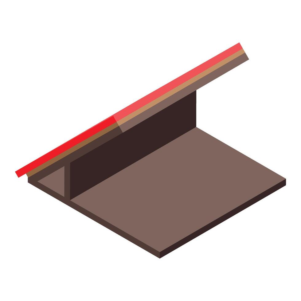 Empty barn building with red roof isometric illustration vector