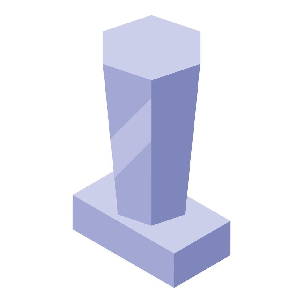 Hexagonal glass trophy standing on a pedestal vector
