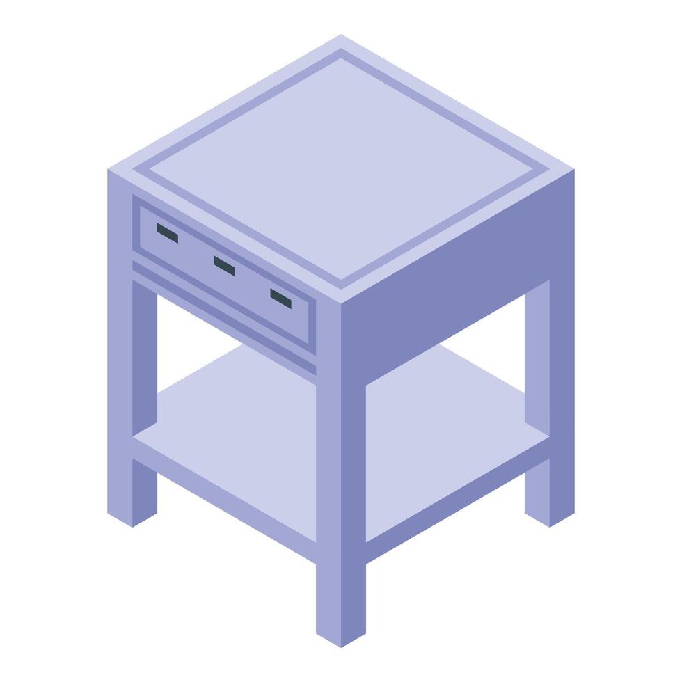 Medical table with drawer isometric illustration vector