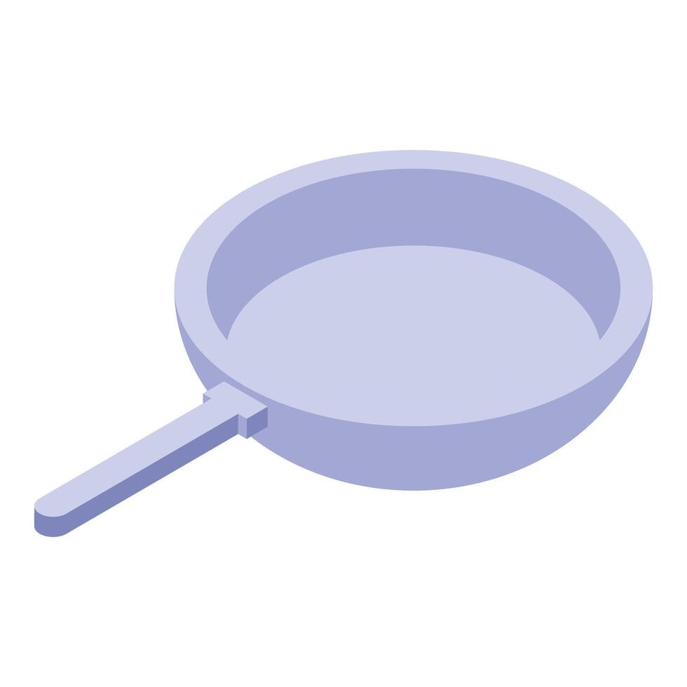 Isometric frying pan with handle for cooking vector