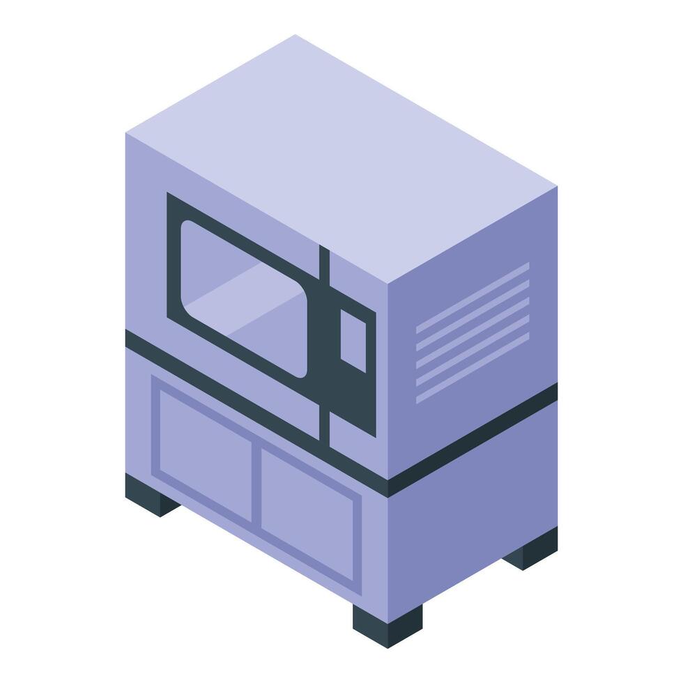 Professional convection oven baking delicious food isometric view vector
