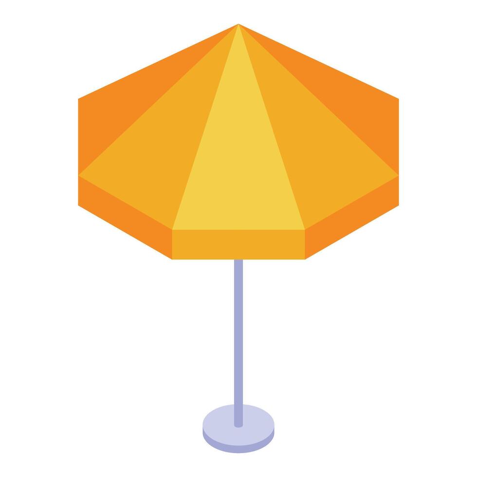Yellow beach umbrella providing shade on a sunny day vector