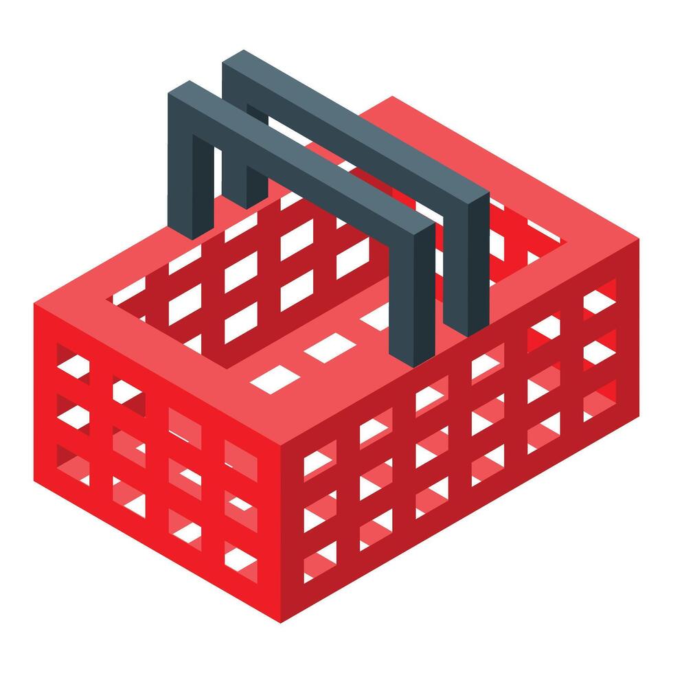Empty shopping basket waiting for customer in a store vector