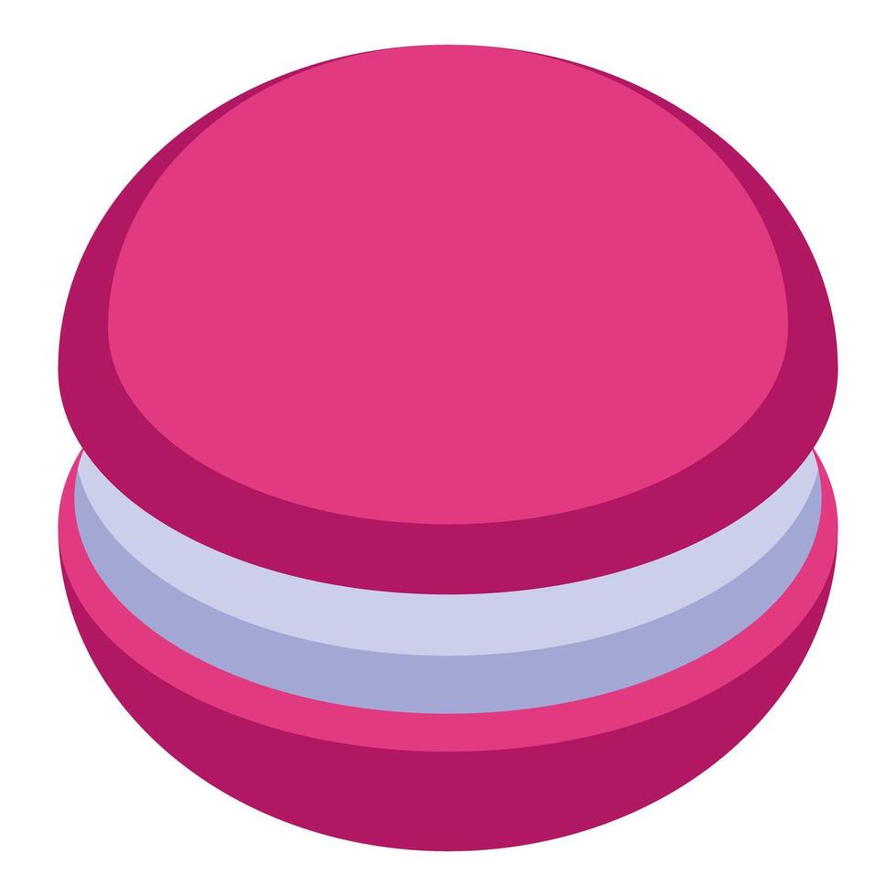 Delicious raspberry macaron showing filling vector