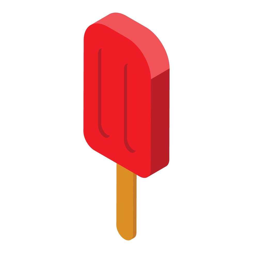 Red ice cream on a stick refreshing summer treat vector