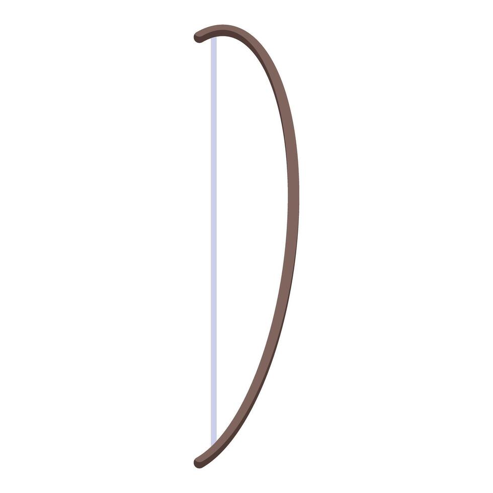 Hunting bow drawn with string and arrow notch isometric view vector