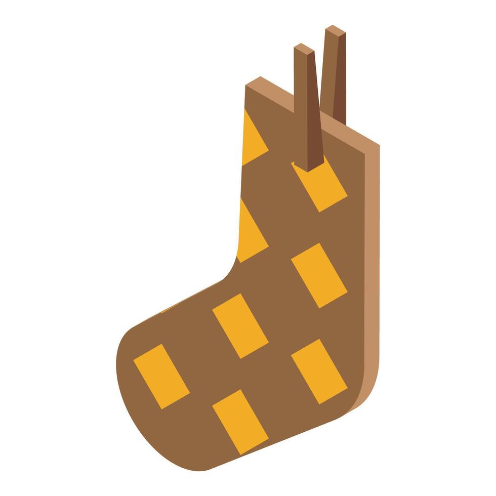 Brown christmas stocking waiting to be filled with presents vector