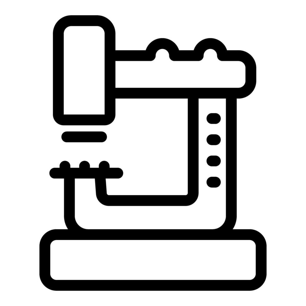 Industrial stamping machine pressing metal detail on assembly line vector