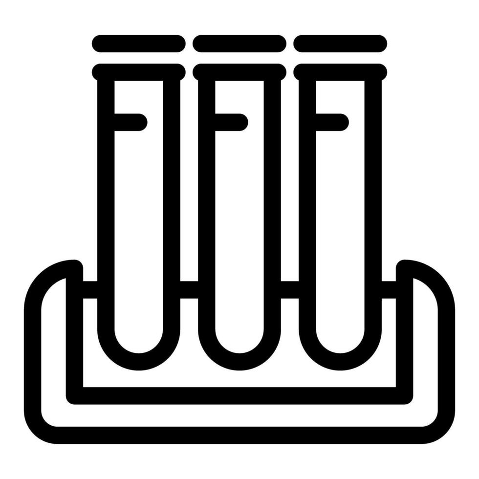 Three test tubes standing in a lab equipment vector