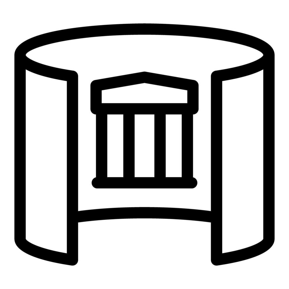 Virtual museum tour showing greek temple building vector