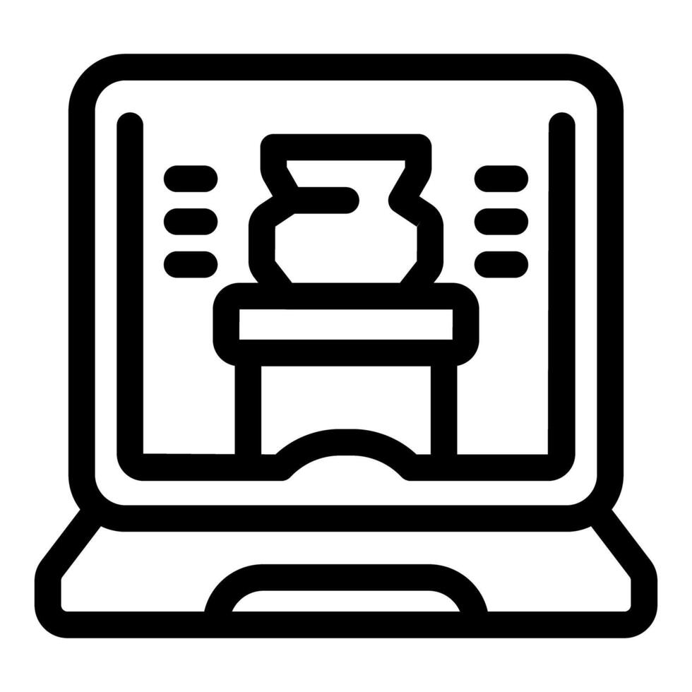 Online museum exhibit presenting ancient clay vase using augmented reality technology vector