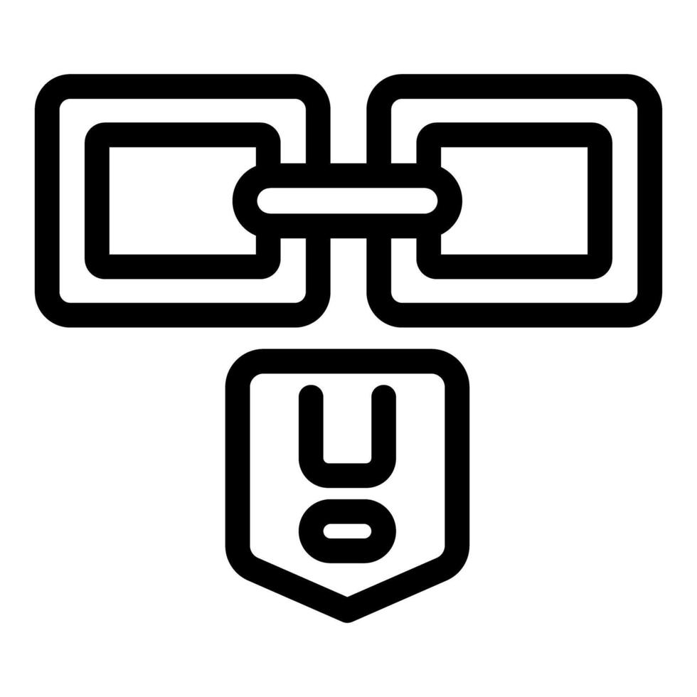 Blockchain technology showing secure connection with shield icon vector