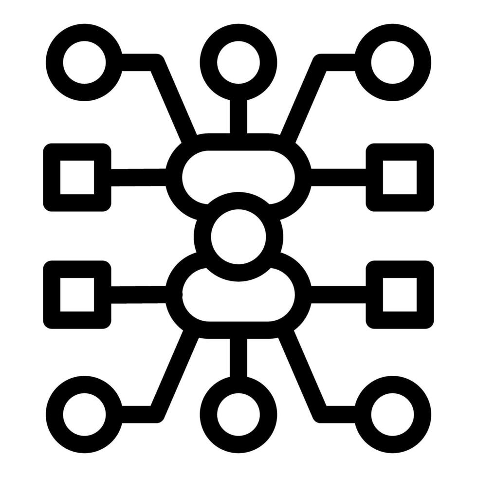 Manager connecting different departments in company structure vector