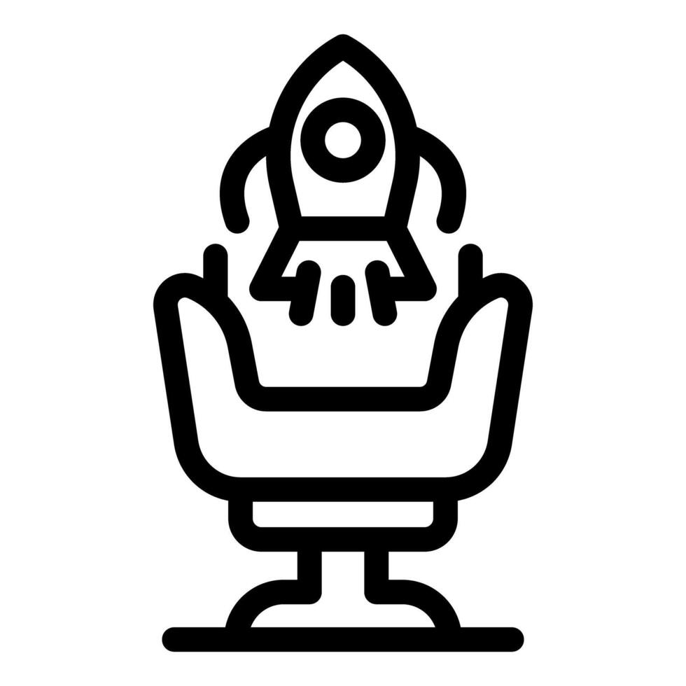 Rocket launching from office chair symbolizing startup business venture vector