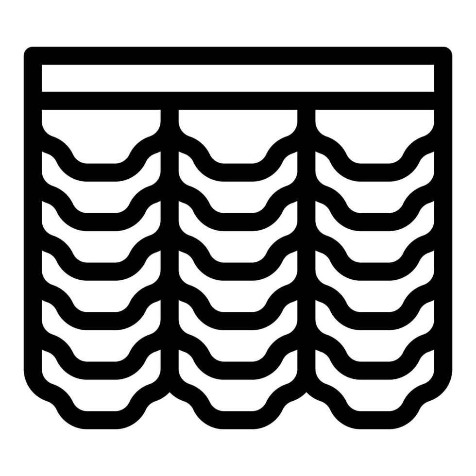 Modern fabric curtain covering window icon vector