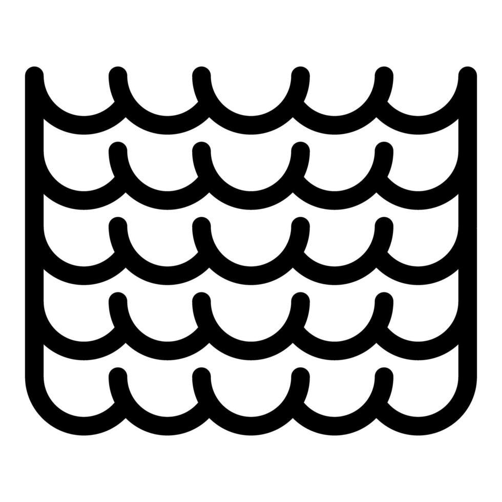 Minimalist icon of waves flowing on water surface vector