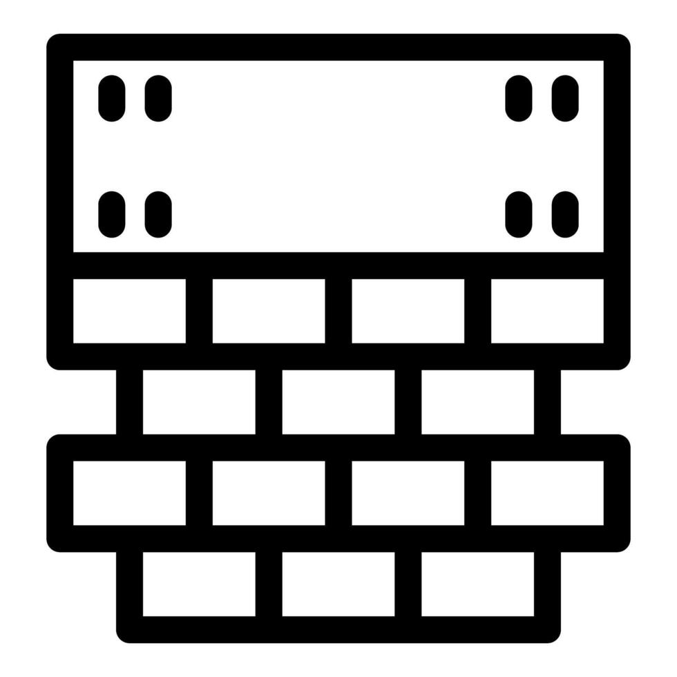 Firewall protecting data, cybersecurity concept icon vector