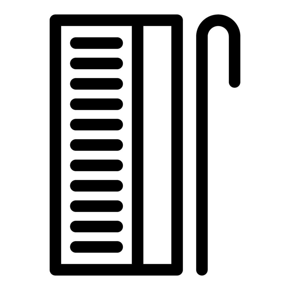 Retirement home building with walking stick icon vector