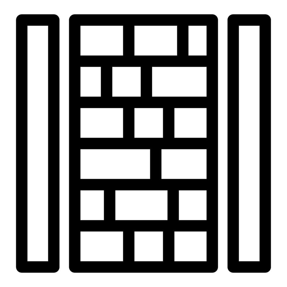 Brick wall protecting building from damage vector