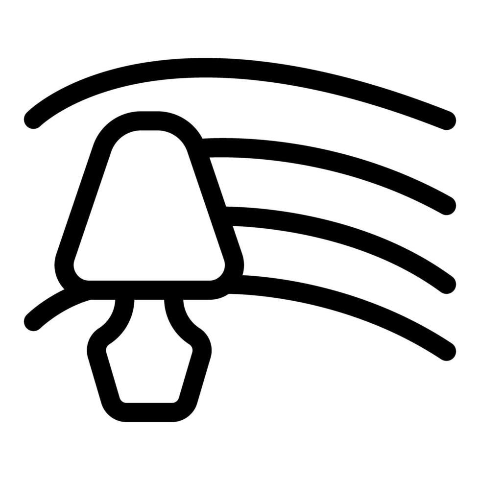 Mushroom growing with mycelium under the ground line icon vector