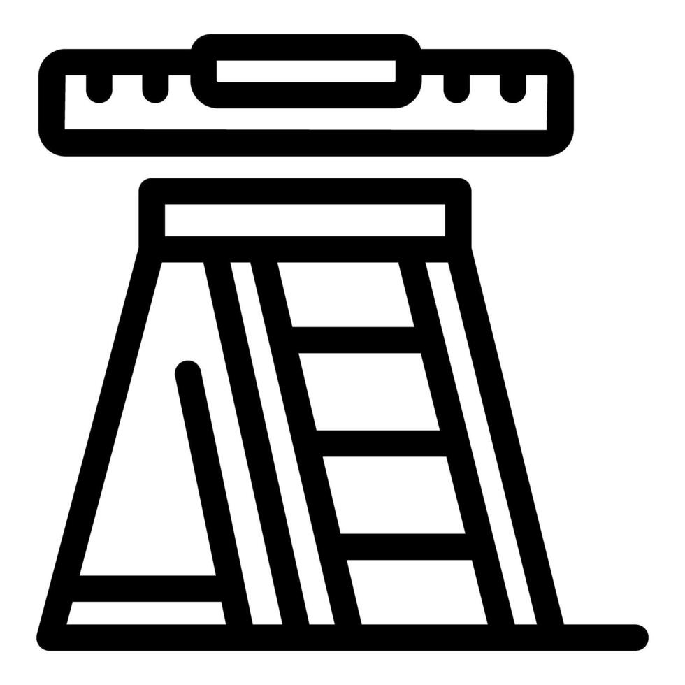 Climbing frame with horizontal bar icon, outline style vector