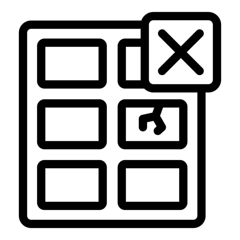 User interface with highlighted element and close button being pressed vector