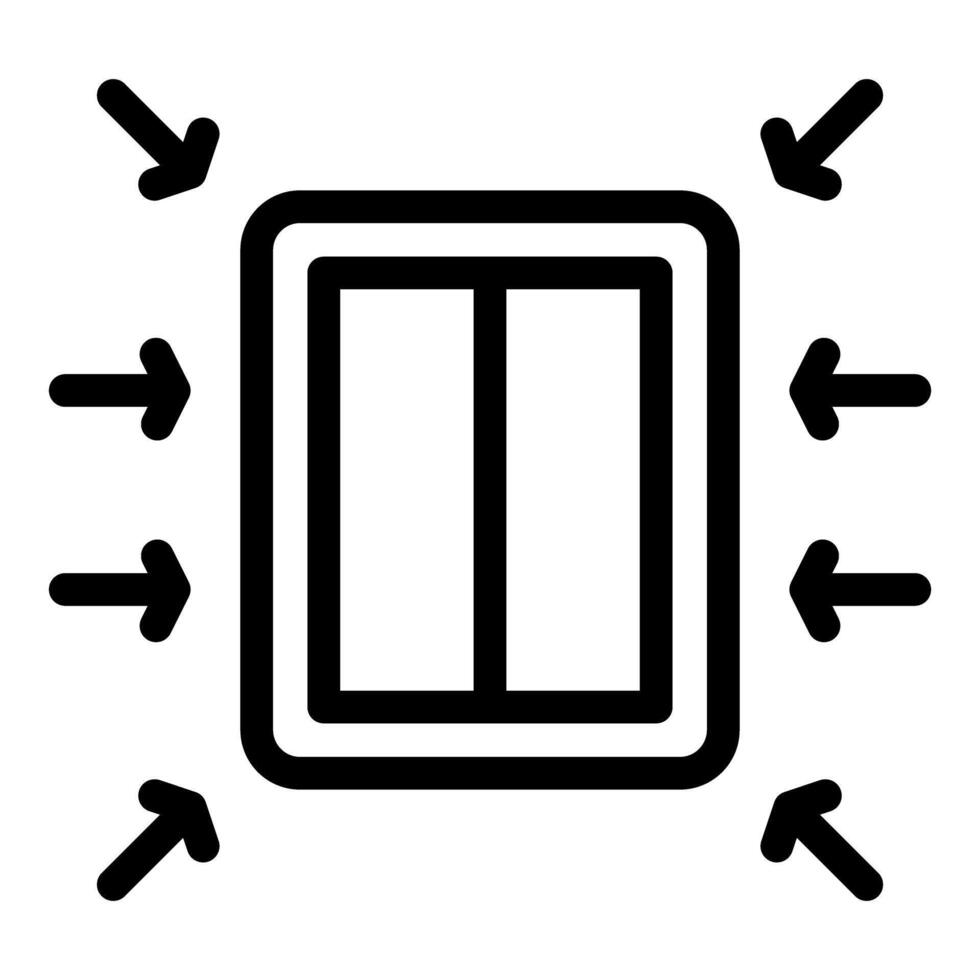Double window installating with arrows pointing center vector